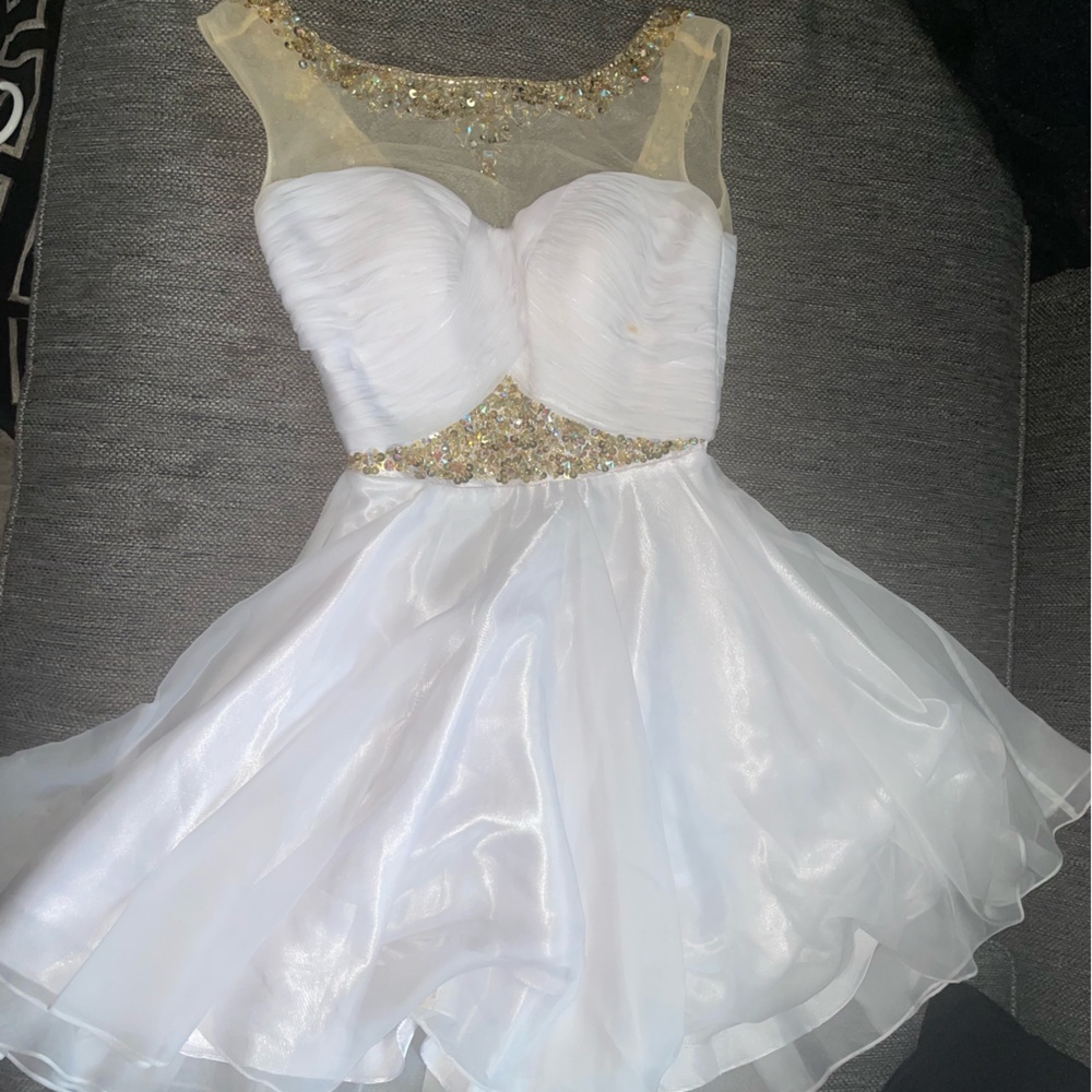 White cocktail short dress